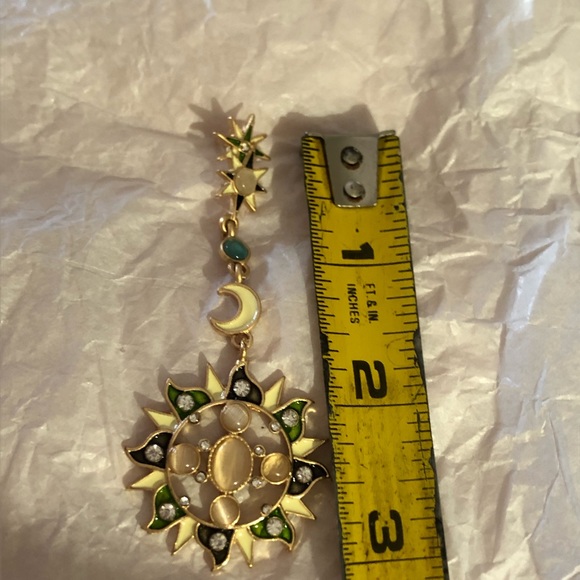 New Gold Tone Pink and Teal Celestial Jewelry Set - Picture 4 of 6